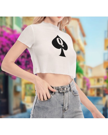 Transparent Crop top QUEEN OF SPADES, queen off spades