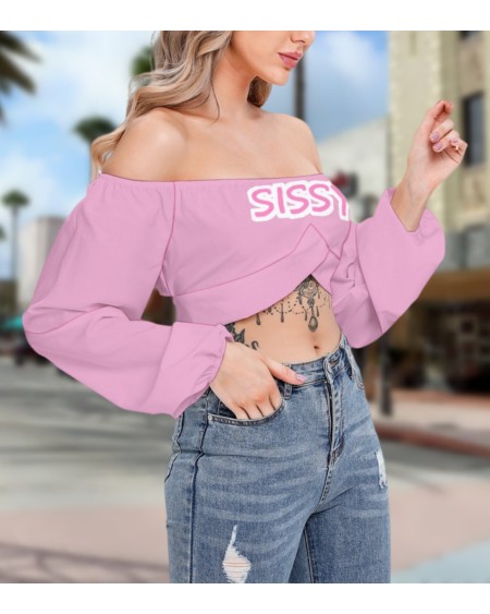 SISSY Cropped Tube Top With Long Sleeve, 12 Colors, tshirt,