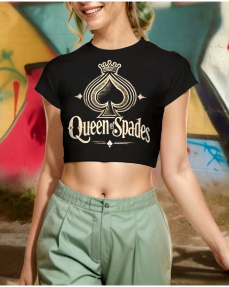 Queen Of Spade Cropped Tank Top - QOS T - Shirt for BBC,