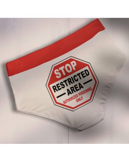 Panties STOP RESTRICTED AREA, Slut clothing, cuckolding,