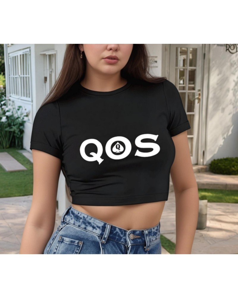 QOS Crop Top  Queen Of Spades Sexy Tee, Minimalist Erotic