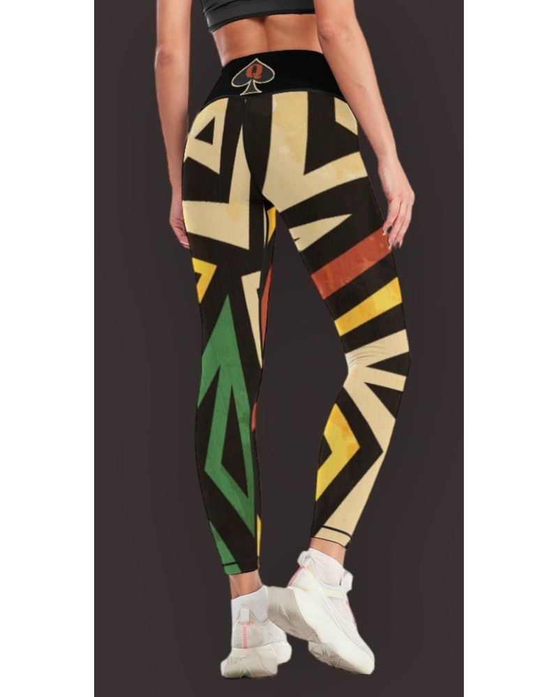 QUEEN OF SPADES African Tribal Legging, queen of spades,