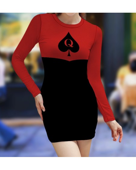 Bicolor QUEEN OF SPADES Dress, slut clothing, cuckolding,