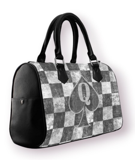 QUEEN OF SPADES Checkerboard Handbag, slut clothing,