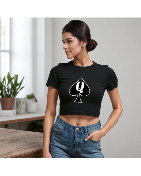 Queen Of Spade Crop Top  Hotwife Queen Symbol Shirt,